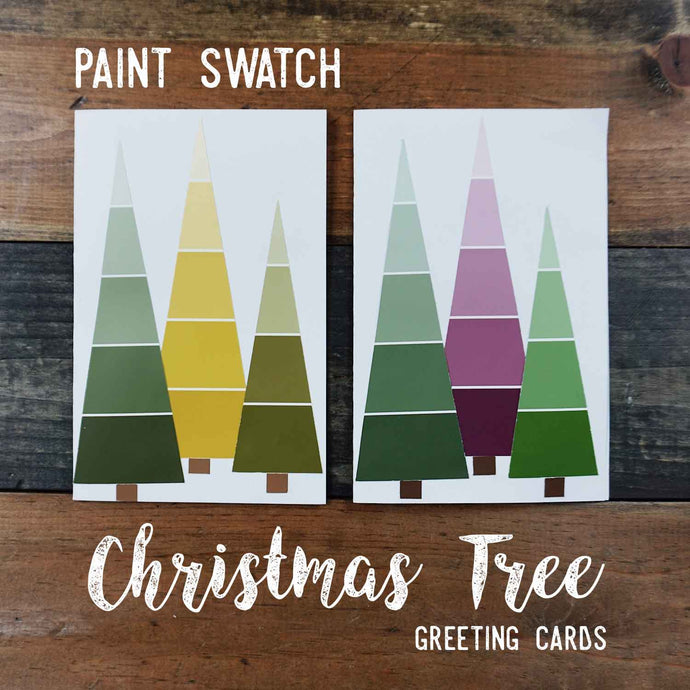 Paint Swatch Christmas Tree Greeting Cards