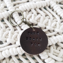 Personalized Leather Circle Keychain