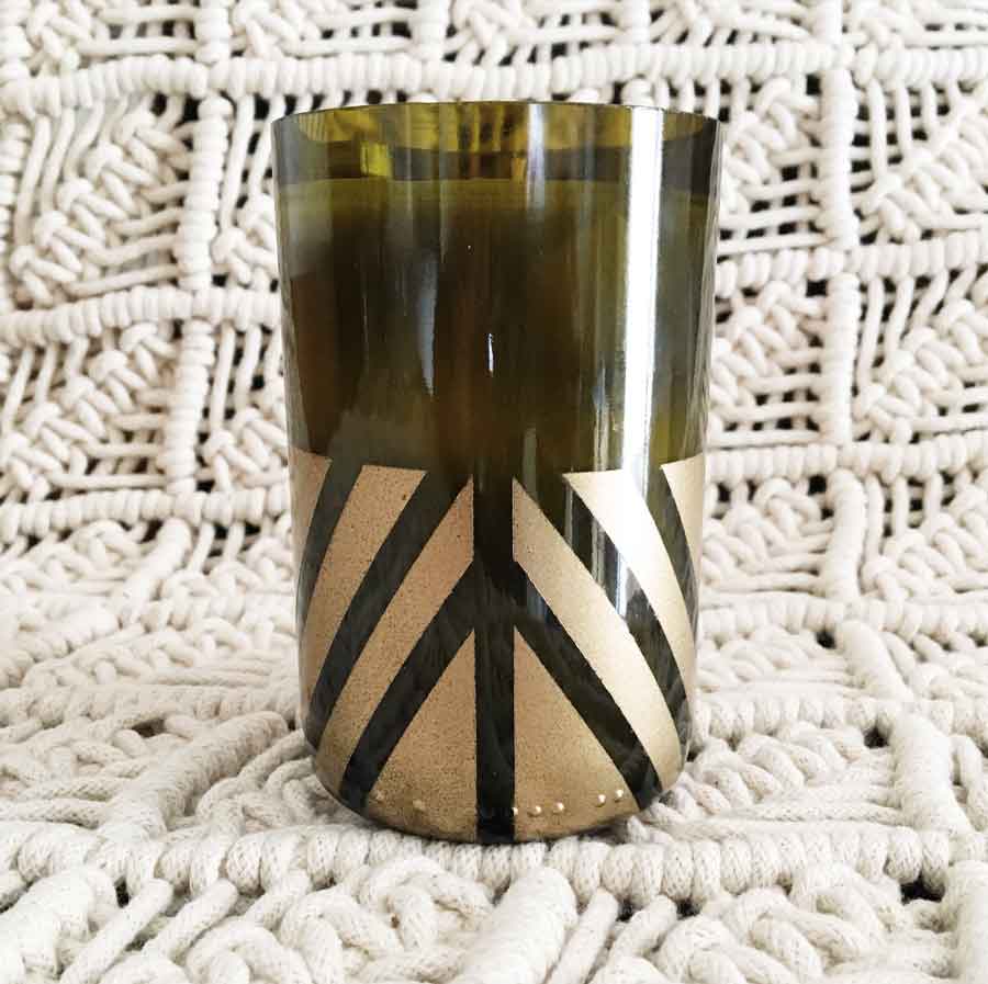 Gold Angle Wine Bottle Candle