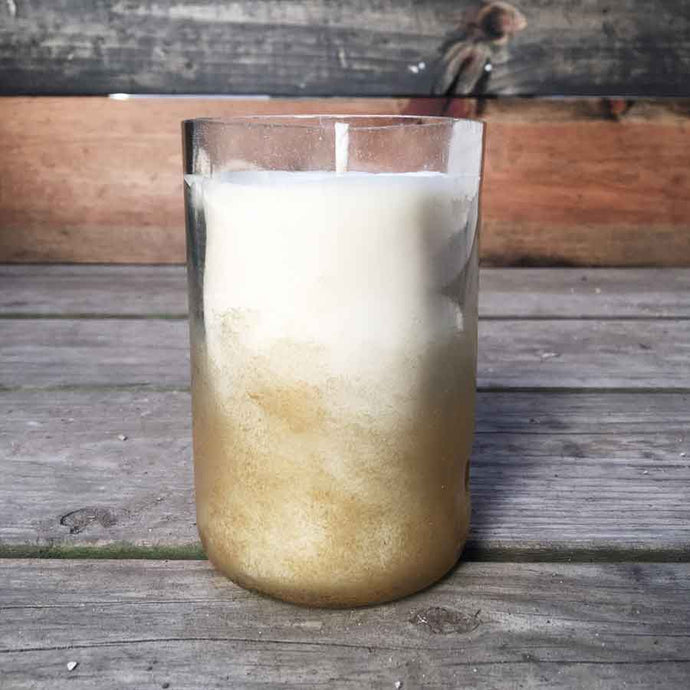 Gold Sparkle Wine Bottle Candle