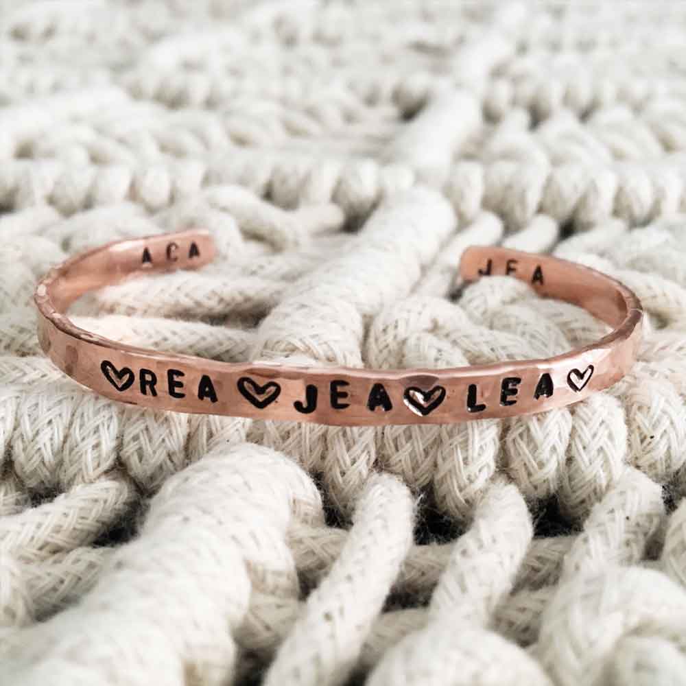 Personalized Hand-Stamped Copper Bracelet