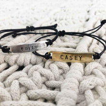 Personalized Hand-Stamped Cord Bracelet